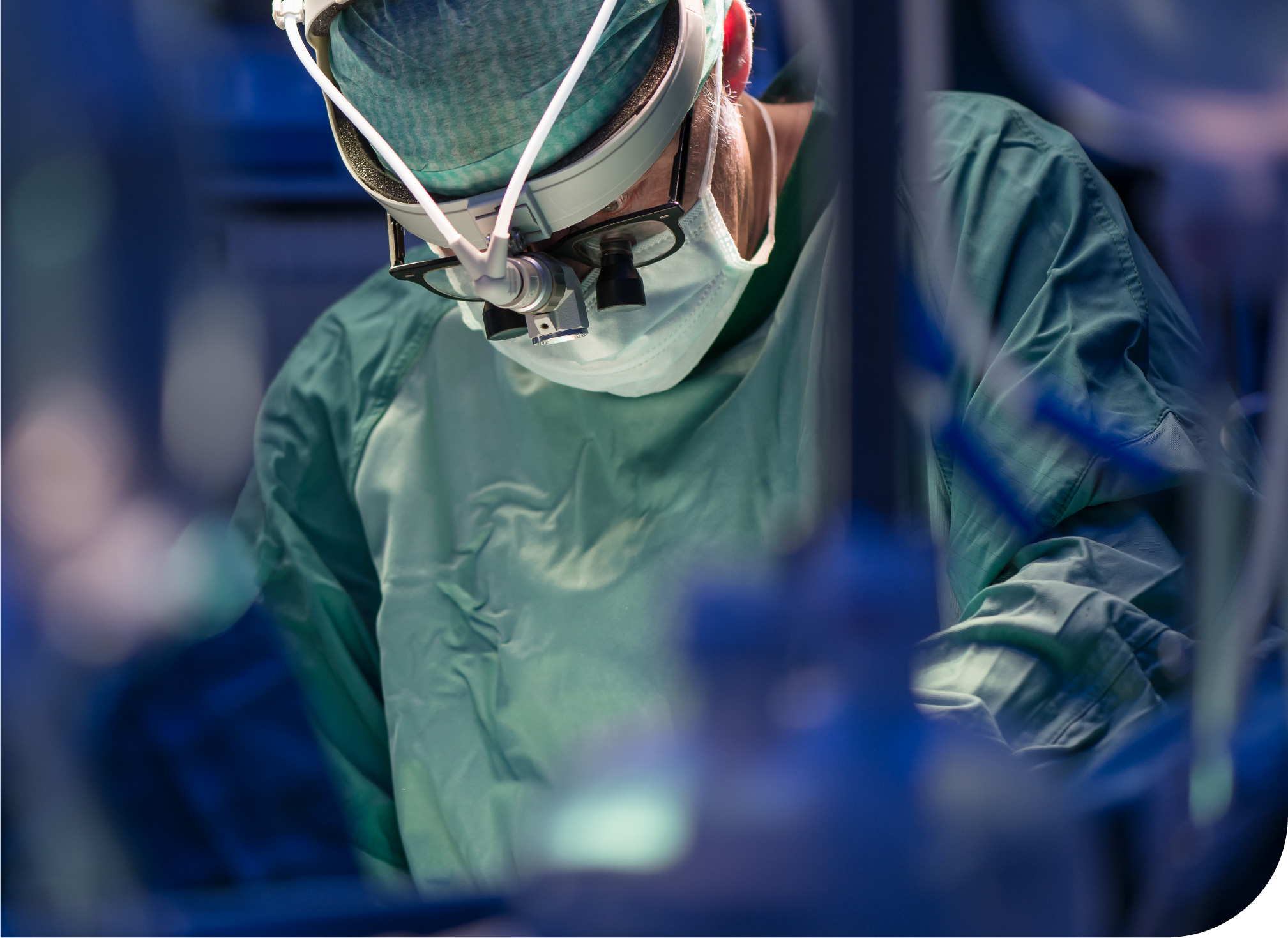 A surgeon performs a nerve repair procedure